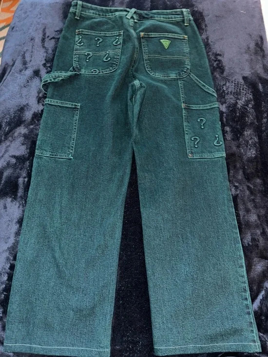 RARE Guess? Originals x Batman Green Denim Carpenter Jeans - Picture 9 of 12